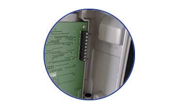 Hinged PCB provides easy wiring access. 
Easily detachable if required.