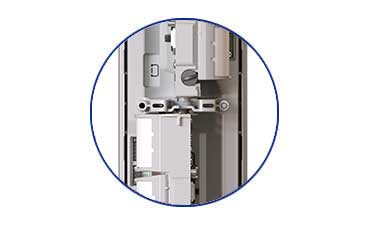 90º coverage angle which may be adjusted over 180º by rotating the chassis